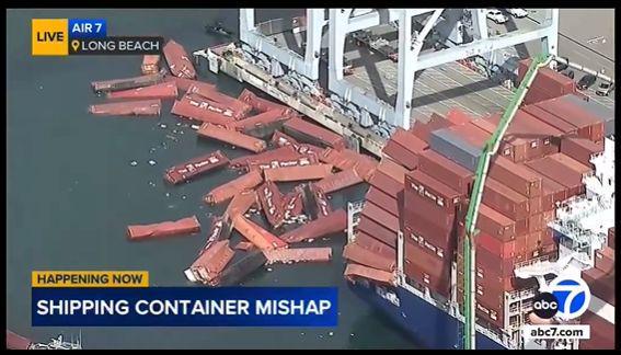 突发！洛杉矶港近70个集装箱坠海！曾靠盐田港！